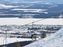 Smokey's Chair Lift with Beautiful Labrador City in the Background Smokey's Chair Lift with Beautiful Labrador City in the Background